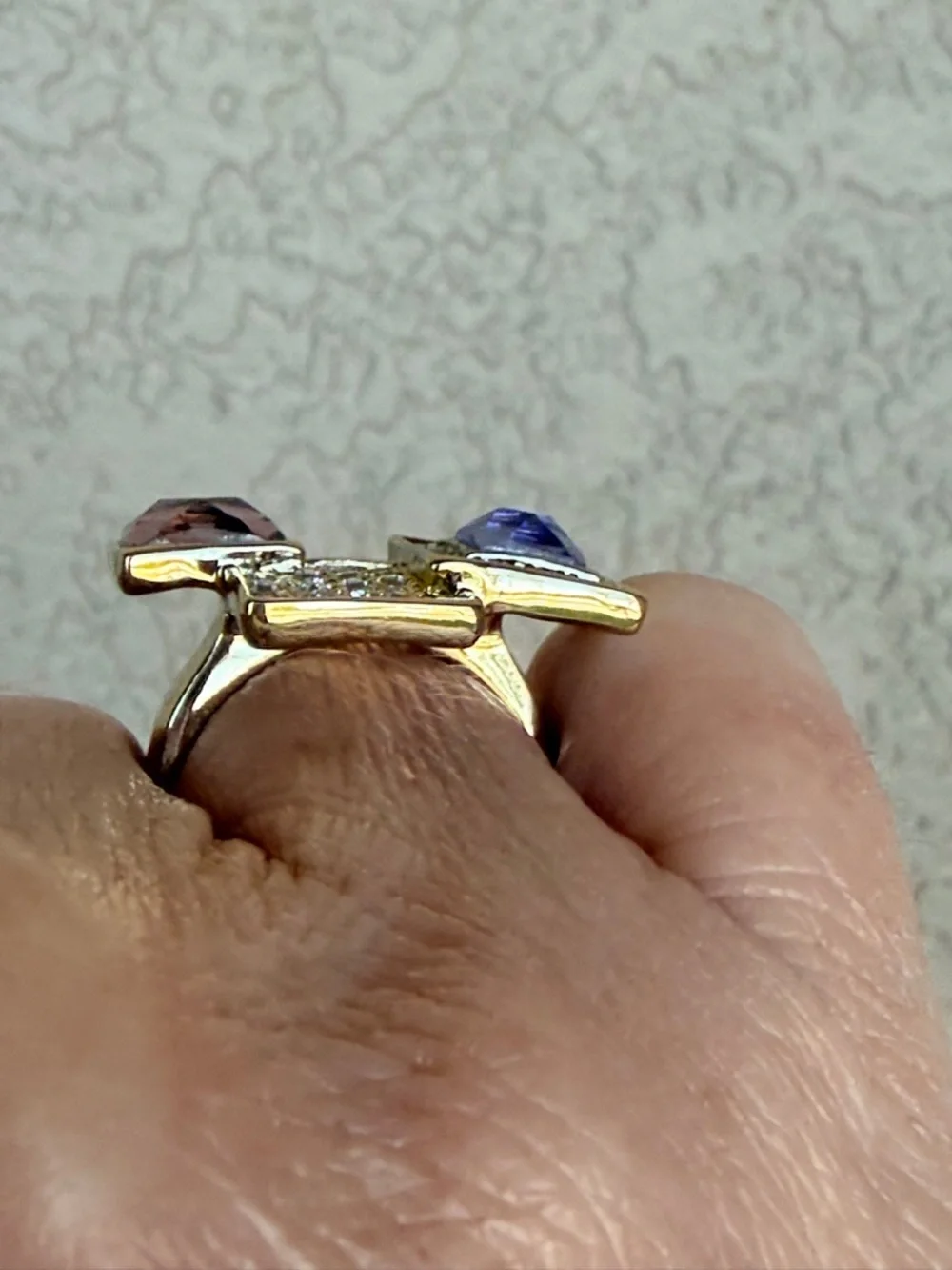 Dazzling Camille Lucie Multicolor Gold Deco Ring